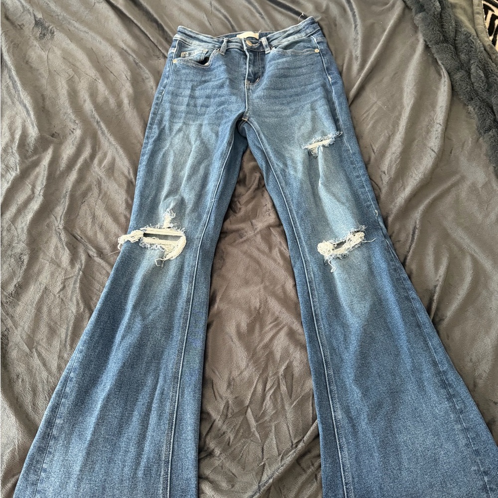 Womens 27 Altard State Distressed Blue Flare Jeans